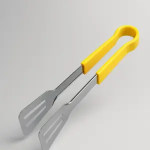 SS Kitchen Tong With Yellow Handle