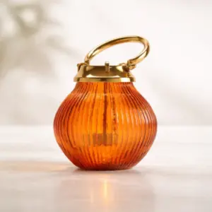Ribbed Glass Lantern